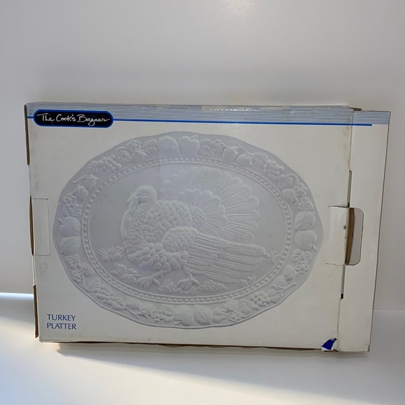 Oval Ceramic Turkey platter. Glass - Picture 1 of 4